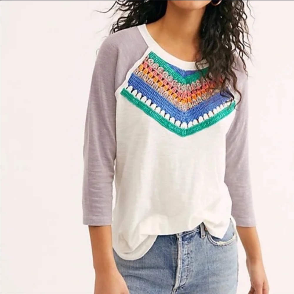 We The Free Spring Bound Crochet Chevron Top Free People